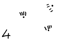Schülerdokument von Janina: Zeichnung von 3 mal 4 Strichen und einem Punkt. Darunter „4“.