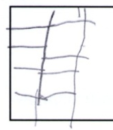 Schülerlösung von Kim: Zeichnung von 5 mal 2 Quadraten.