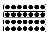 Abbildung von 4 siebener Punktestreifen.
