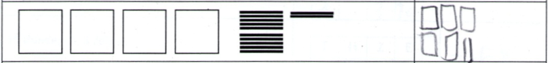 Schülerdokumente zur Zahldarstellung von B mit 4 Hunderterplatten, 12 Zehnerstangen: „04120“, „412“, 6 Quadrate.